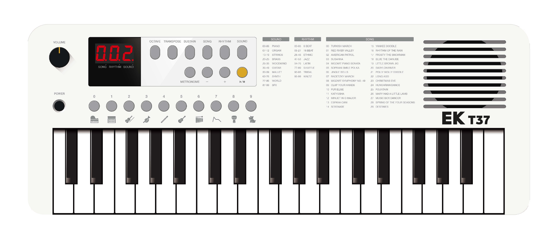 EK Audio Teclado Blanco t37Wh EKT37WH