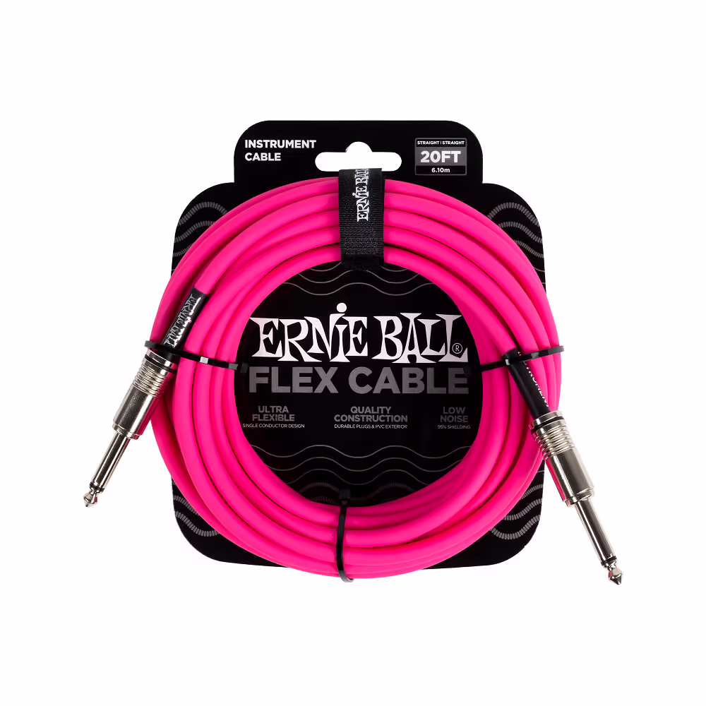ERNIE BALL Cable Eb Instrumento Flex Jack-Jack Ss 6 M - Rosa EB6418