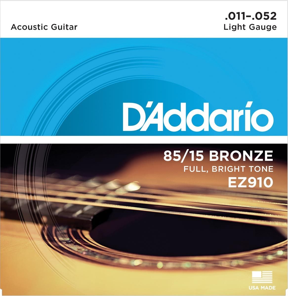 D Addario EZ910 85/15 Great American Light [11-52] Cuerda Guitarra Acústica EZ910
