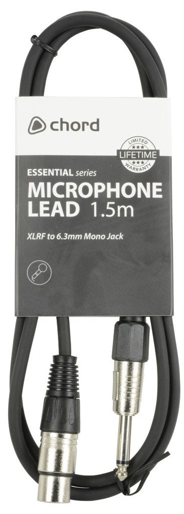 Qtx Cable XLR Hembra - Jack 6.3 mm Mono 1,5 Metros XLR Hembra - Jack Mono 1,5M