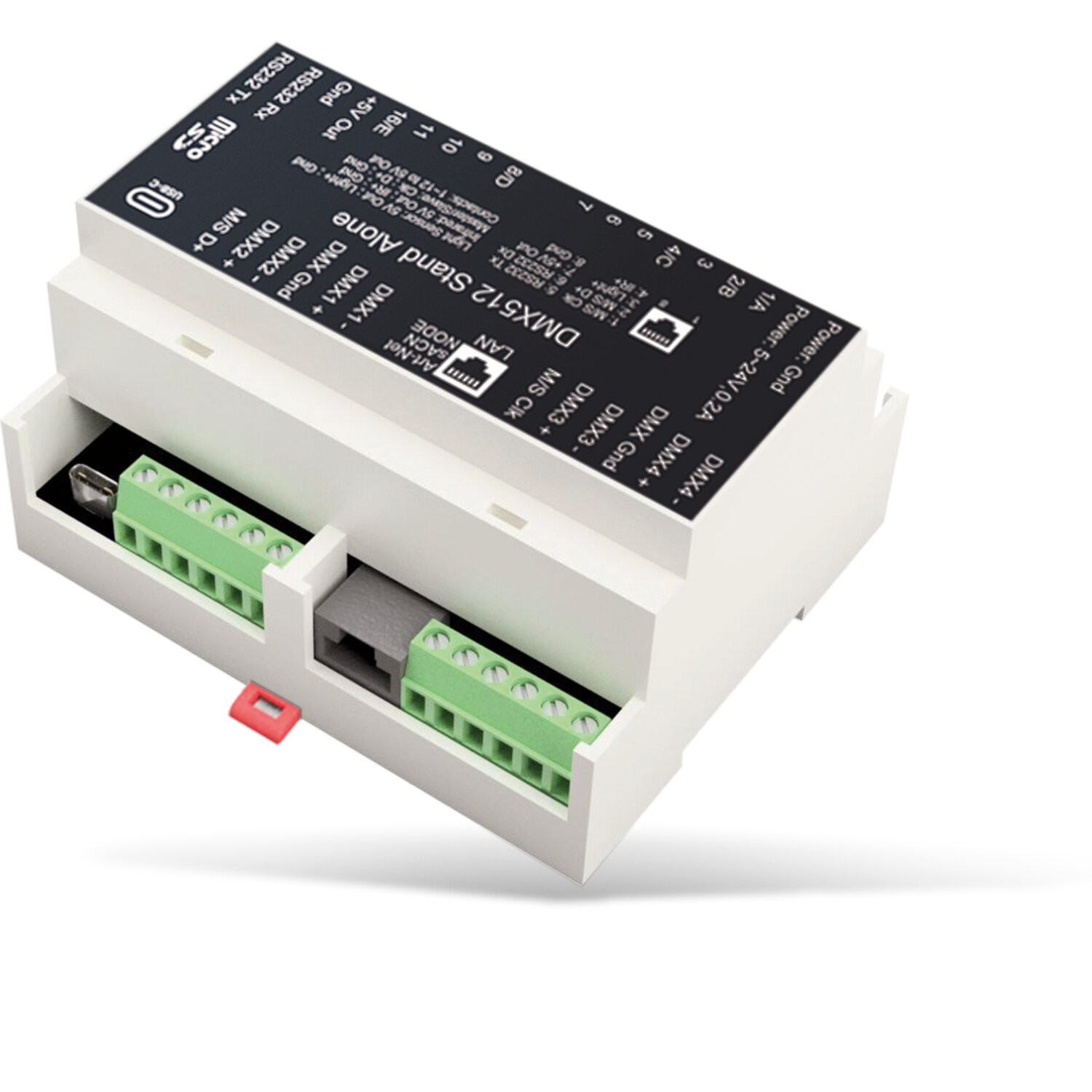 AFX DMX-RAIL-512 Interfaz Autónomo DMX a Ethernet DIN RAIL USB TO DMX STAND ALONE INTERFACE