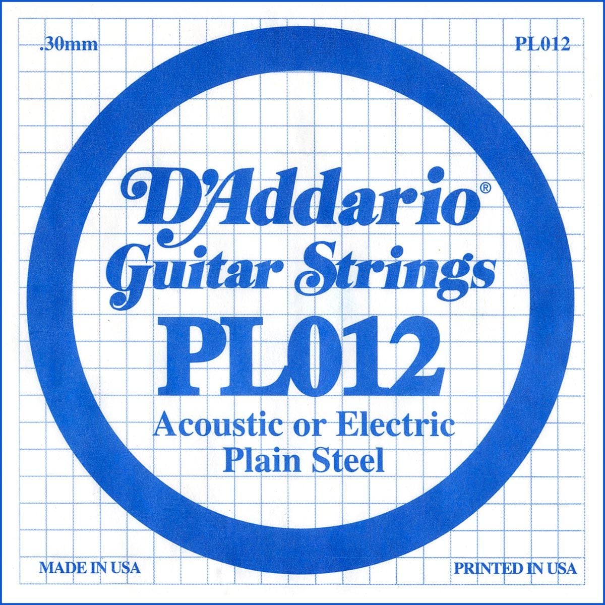 D´addario PL012 Cuerda Suelta para Guitarra Eléctrica y Acústica PL012