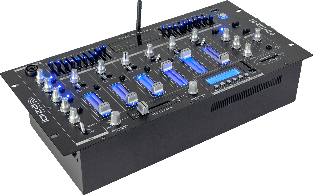 Ibiza Sound DJM102-BT Mesa de mezclas en rack 19" DJM102-BT