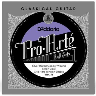 D Addario SNX-3B Cuerdas de Guitarra Clásica de Nylon de Bajo de Tensión Ligera SNX-3B