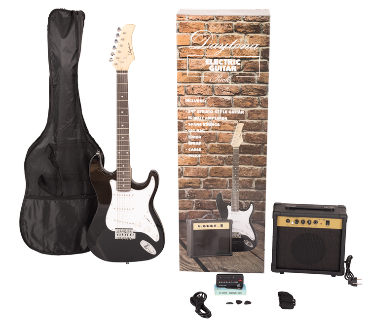Daytona Stratocaster Negro Pack De Guitarra Eléctrica PGEDBK