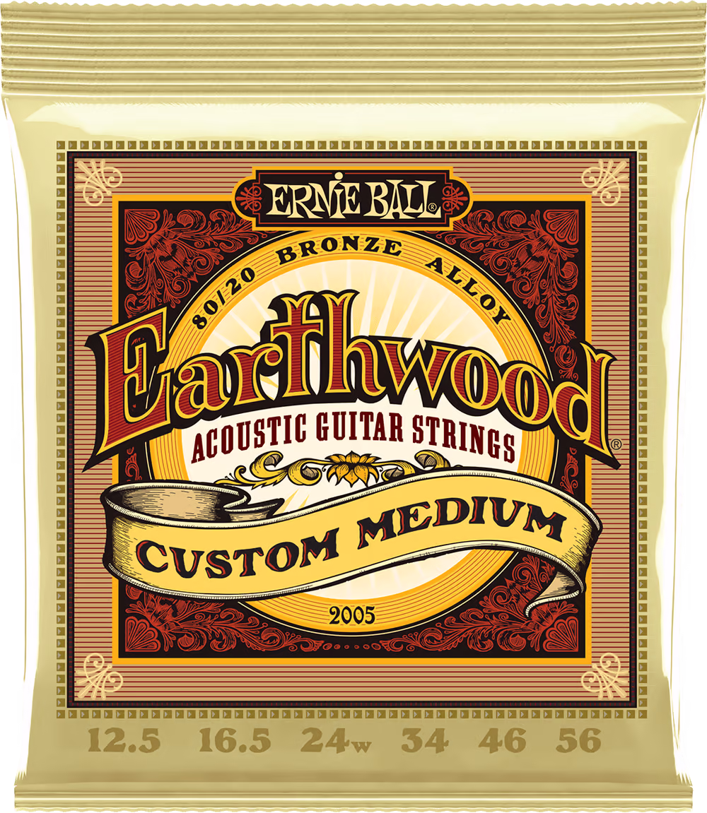 ERNIE BALL Juego Acústica Earthwood 80/20 Bronze Medium 12,5-56 EB2005