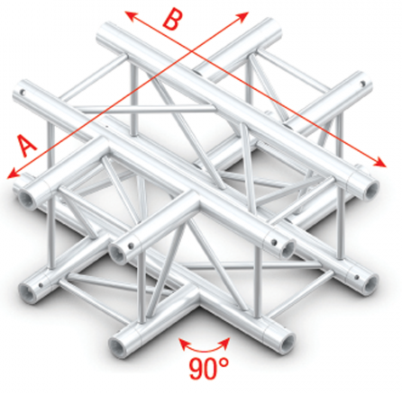 Showtec FQ30016HD Cross 4-way Heavy Duty Pro-30 Square F Truss FQ30016HD