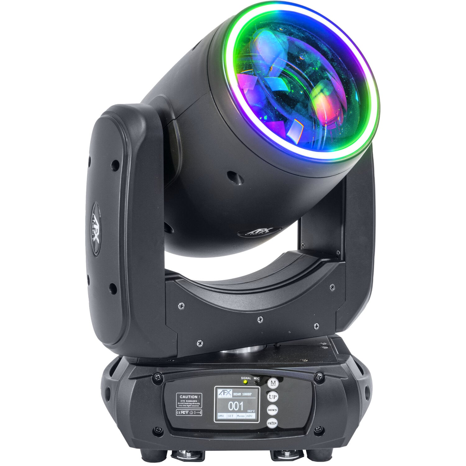 AFX BEAM-100LED-MKII Cabeza Móvil Beam MINI 100W LED MOVING HEAD LIGHT DUAL PRISM AND RIN