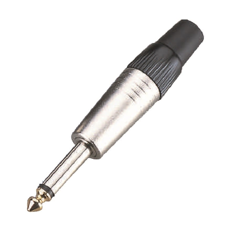 Soundsation Conector metálico SJ02M-B, jack mono de 6,3 mm (caja de 25 unidades) SJ02M-B