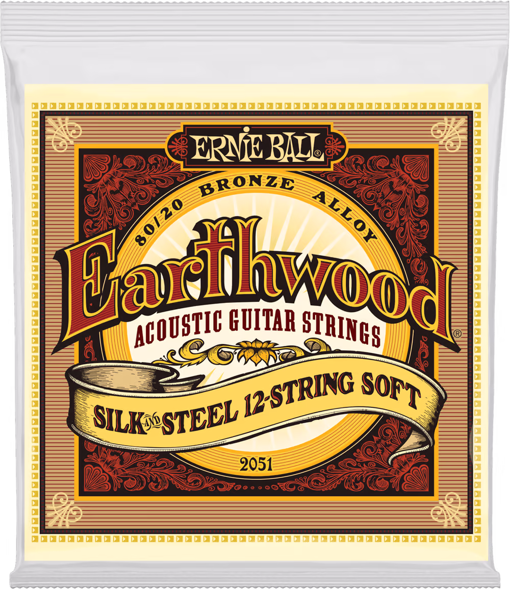 ERNIE BALL Juego Acústica Earthwood Silk & Steel 80/20 Bronze (12 St.) 9-46 CEB2051