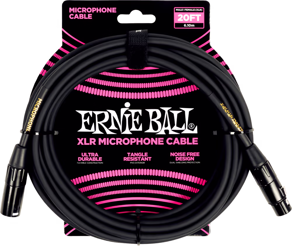 ERNIE BALL Cable Eb Micrófono Classic Xlr-Xlr Negro - 6 M EEB6388
