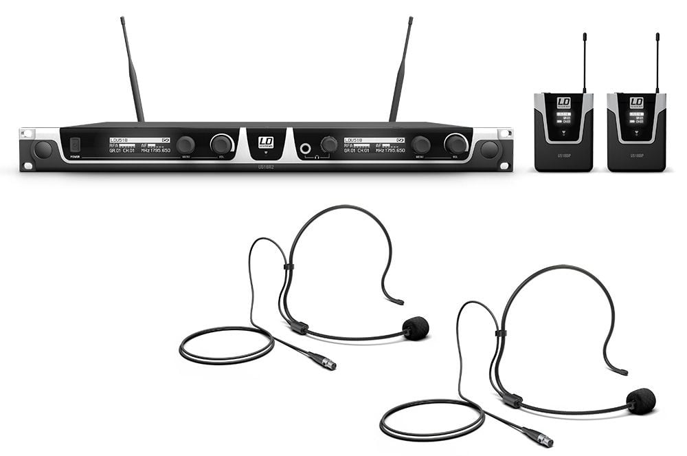 Ld systems U518 BPH 2 Sistema inalámbrico con 2 petacas y 2 micrófonos de diadema U518 BPH 2