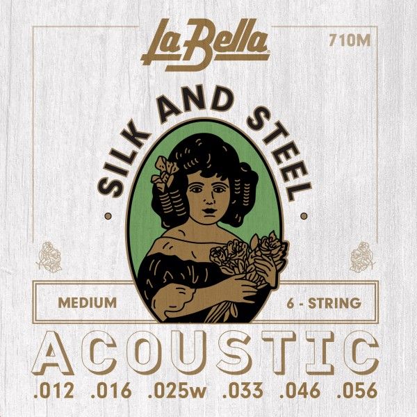 La Bella 710M Juego De Cuerdas Para Guitarra Acústica Medium 12-56 710M
