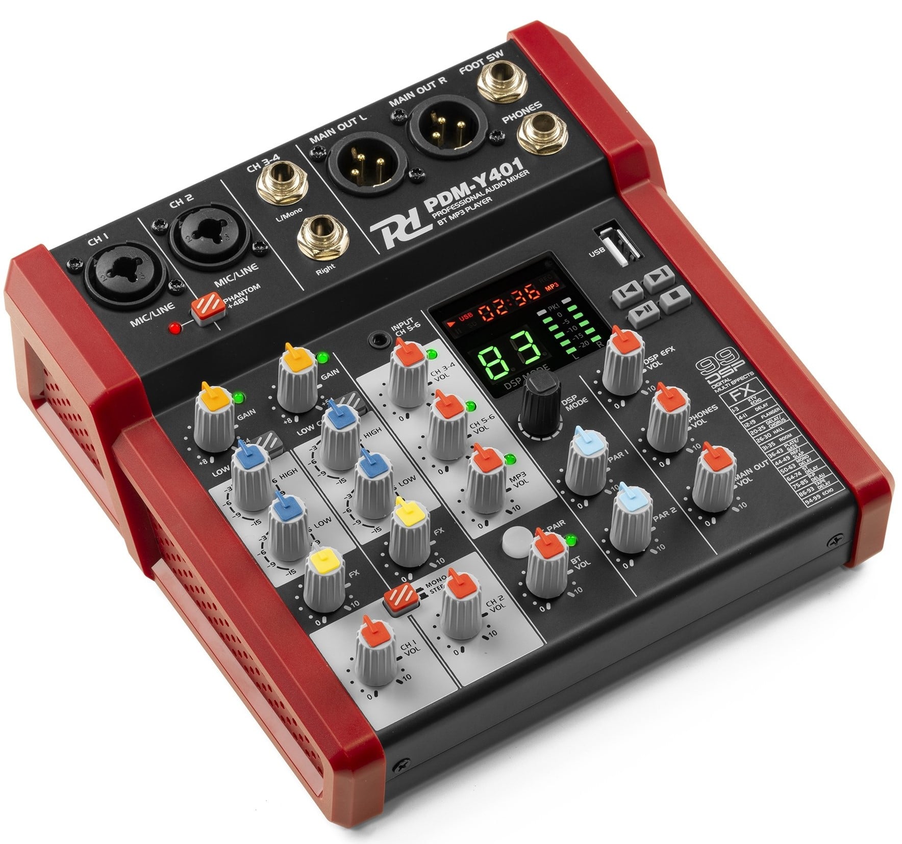 Power Dynamics PDM-Y401 Mezclador 4 Canales PDM-Y401