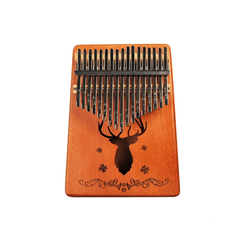 Angel ARK-N-DEER Kalimba de caoba de 17 notas con diseño de ciervo ARK-N-DEER