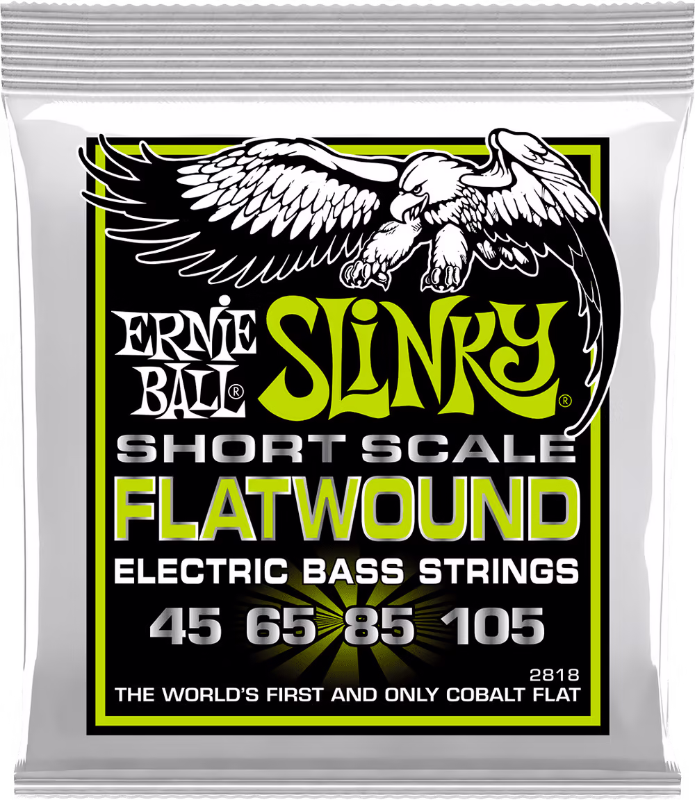 ERNIE BALL Juego Bajo Eléctrico Entorchado Plano Slinky Power Short Scale 45-105 CEB2818