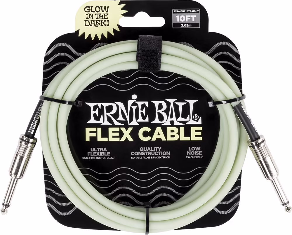 ERNIE BALL Cable Eb Instrumento Flex Jack-Jack Ss 3 M - Fosforescente EEB6436