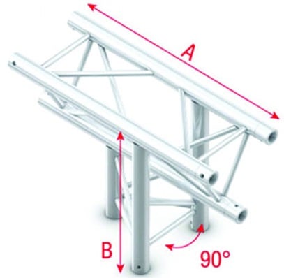 Showtec GT30038 T-Cross up/down 3-way - 50cm Pro-30 Triangle G Truss GT30038