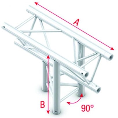 Showtec PT30038 T-Cross apex/down 3-way - 50cm Pro-30 Triangle P Truss PT30038