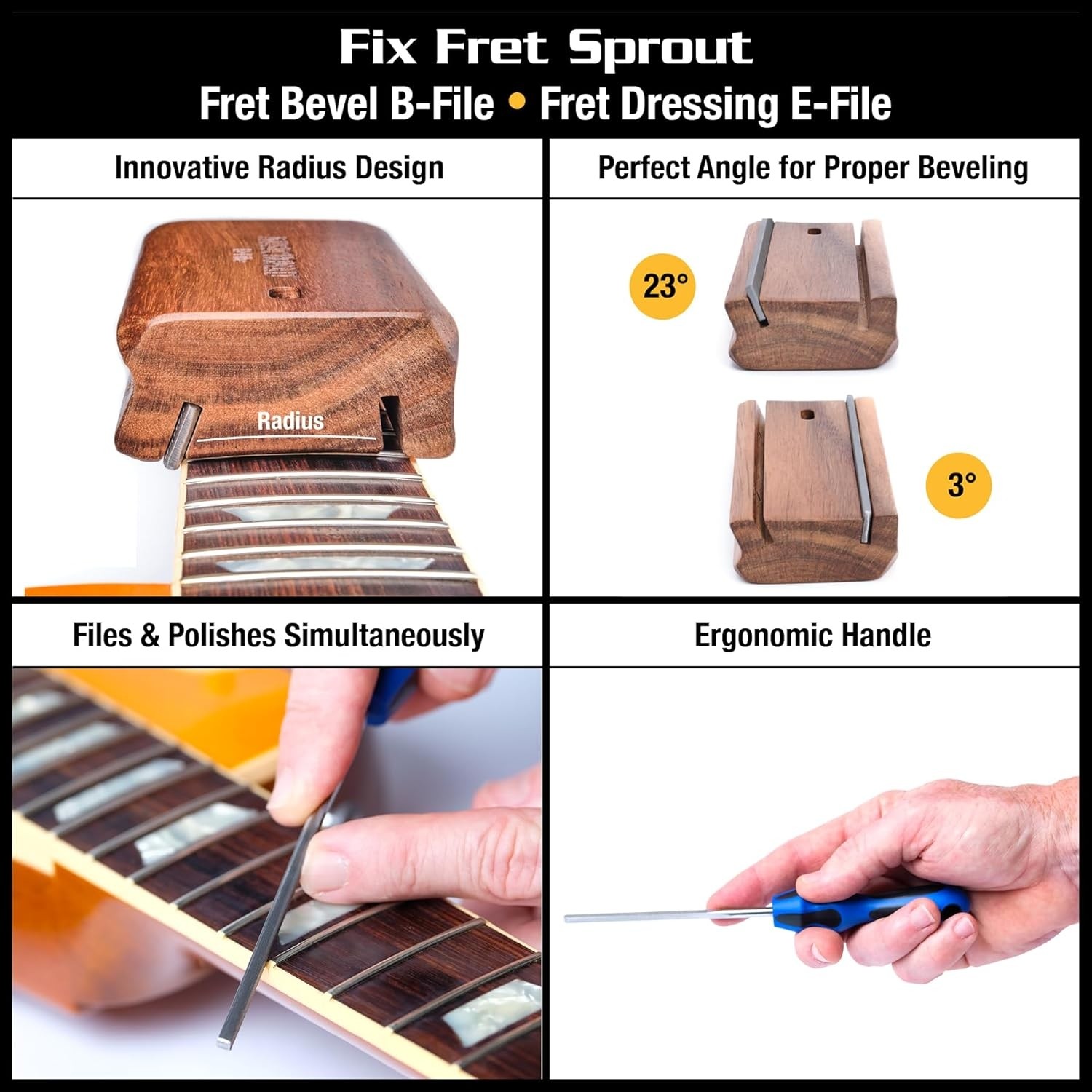 MusicNomad Juego De Herramientas Para Trastes Premium Guitar Tech MN880