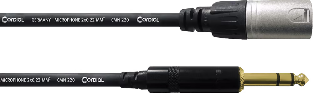 Cordial Cable de audio XLR macho / jack estéreo macho 6 m ECLCFM6MV