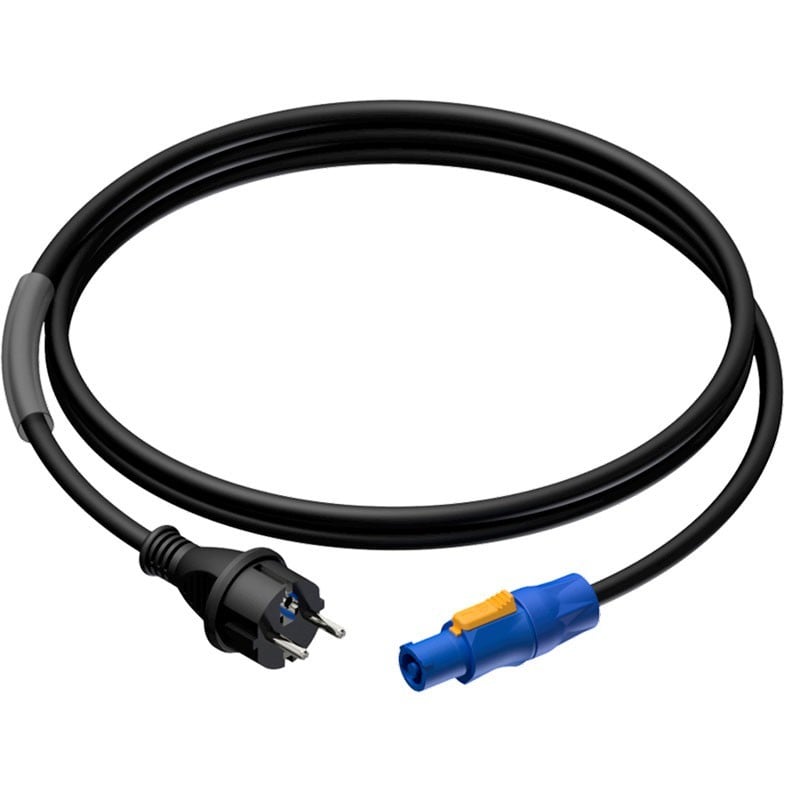 PROCAB Cable de alimentación con conector schucko macho 16A a Powercon 3 metros Schuko/Powercon 3 m