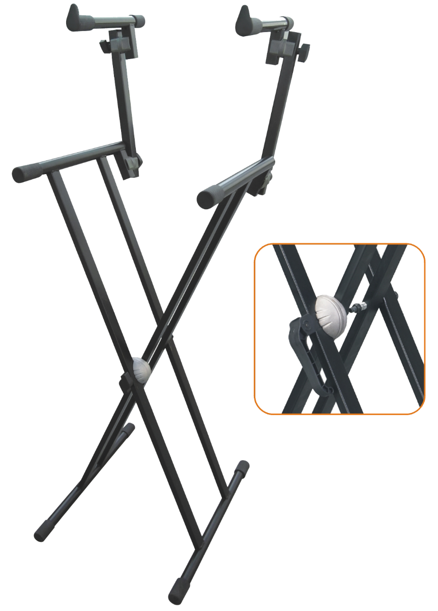 EK Audio Soporte Con Perfil Doble De Dos Alturas Para Dos Teclados Con Sistema KS027