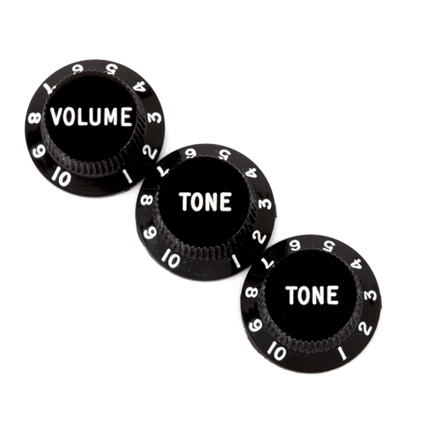 Fender Stratocaster Knobs Conjunto de tres botones de control Negro 991365000