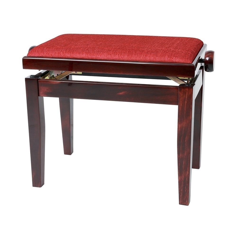 GEWA 130060 Banqueta de Piano Deluxe Caoba brillo Tapizado burdeos 130060