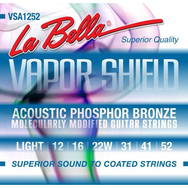 La Bella VSA1252 Juego De Cuerdas  Para Guitarra Acústica Vapor Shield Light VSA1252