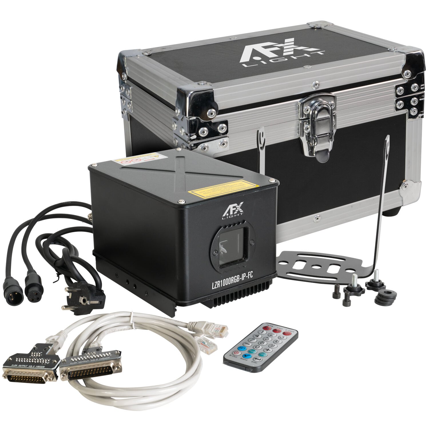 AFX LZR1000RGB IP FC Láser ILDA/DMX LASER 1000mW PRO RGB DMX-ILDA 25kpps IN A FLIGHTCA
