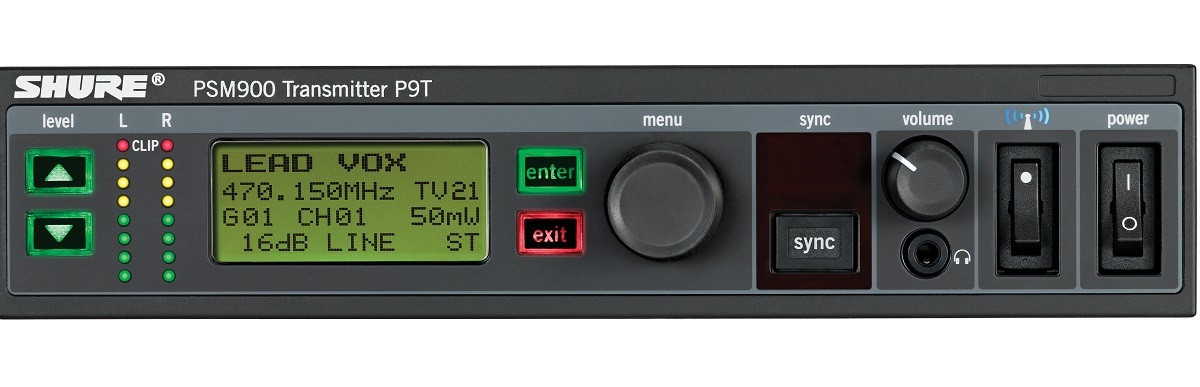 SHURE P9TE G7E Transmisor PSM900 UHF hasta 20 sistemas compatibles. 506-542MHz. P9TE G7E