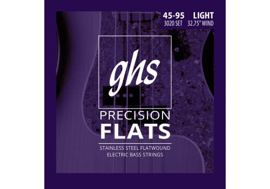 GHS Juego Bajo S,Steel Light Entorchado Plano (Escala Corta) 45-95 CGH3020