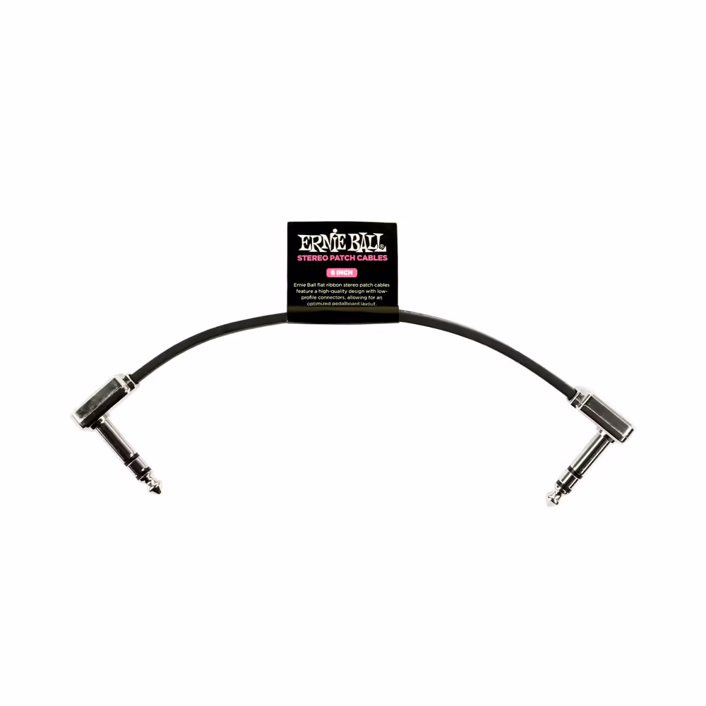 ERNIE BALL Cable Eb Patch Flat Ribbon Trs 6\" Negro EB6408