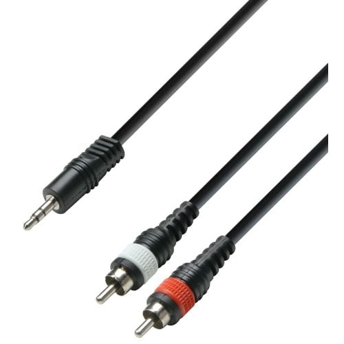 ADAM HALL Cable Mini Jack Stereo a 2 RCA 3 Metros RF:24 null
