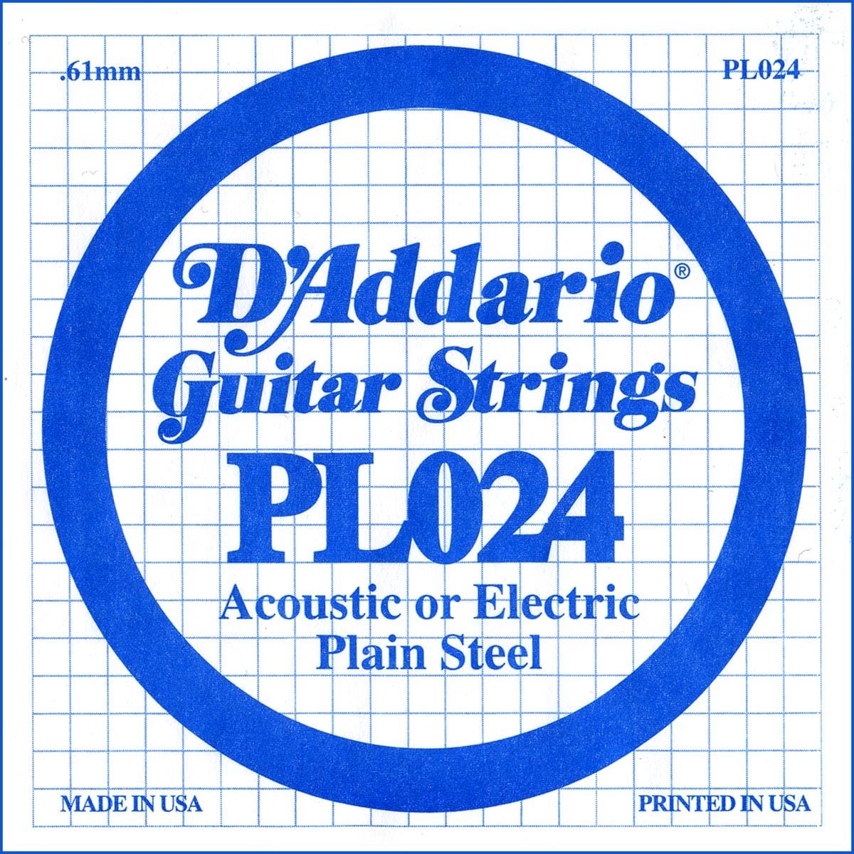 D´addario PL024 Cuerda Suelta para Guitarra Eléctrica y Acústica PL024