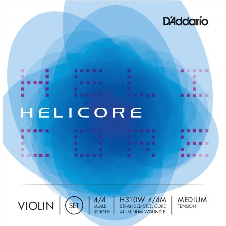 D´addario H310W Helicore Aluminio 4/4M Cuerdas para violín, tensión media H310W Helicore aluminio violín 4/4M