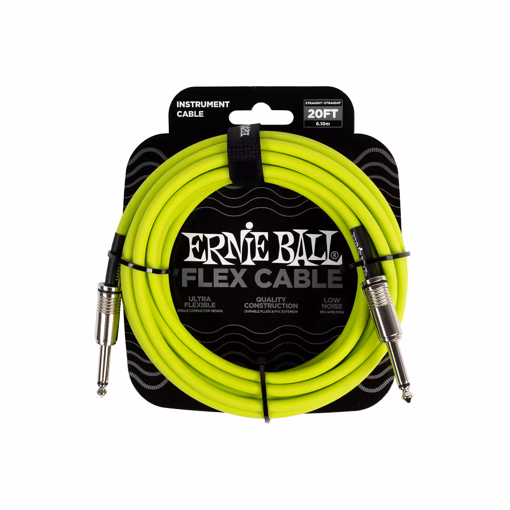 ERNIE BALL Cable Eb Instrumento Flex Jack-Jack Ss 6 M - Verde EB6419