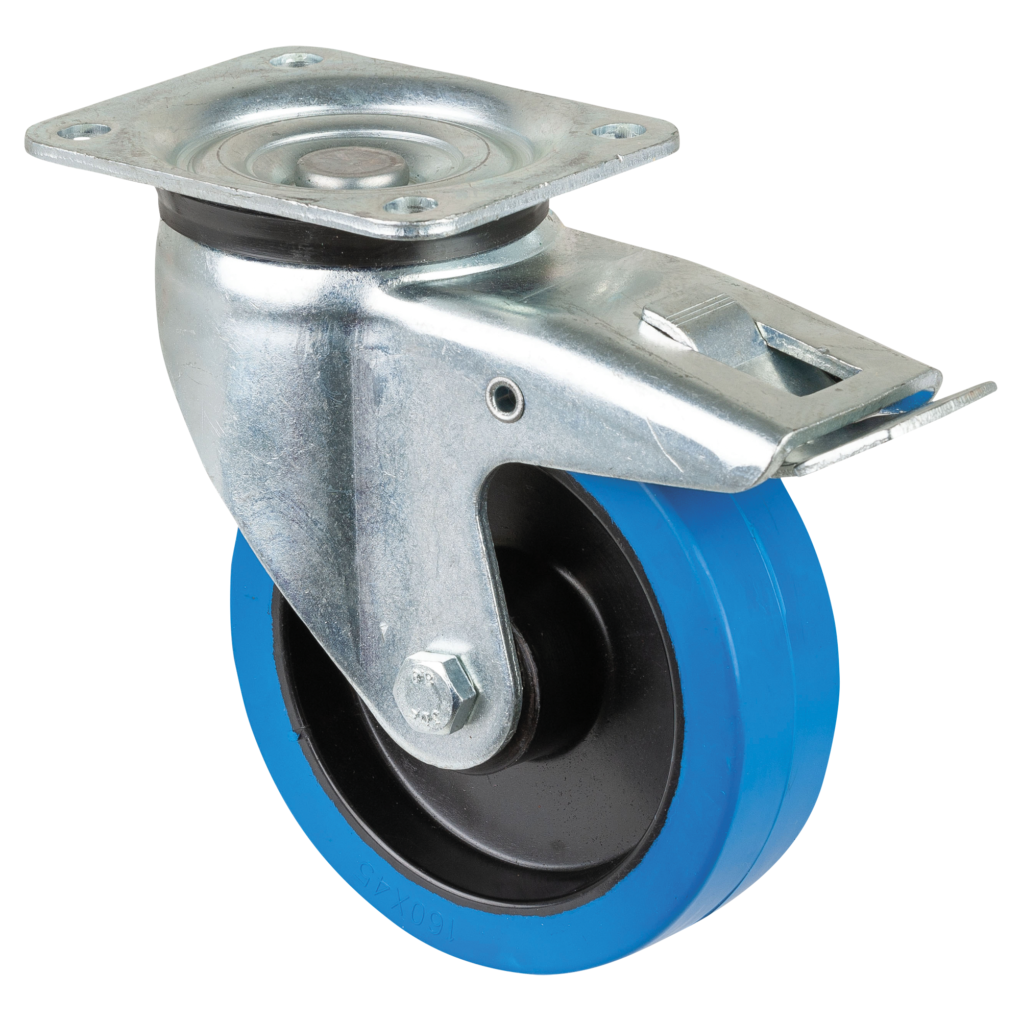 Showgear Swivel Blue wheel 160 mm - with brake D8008