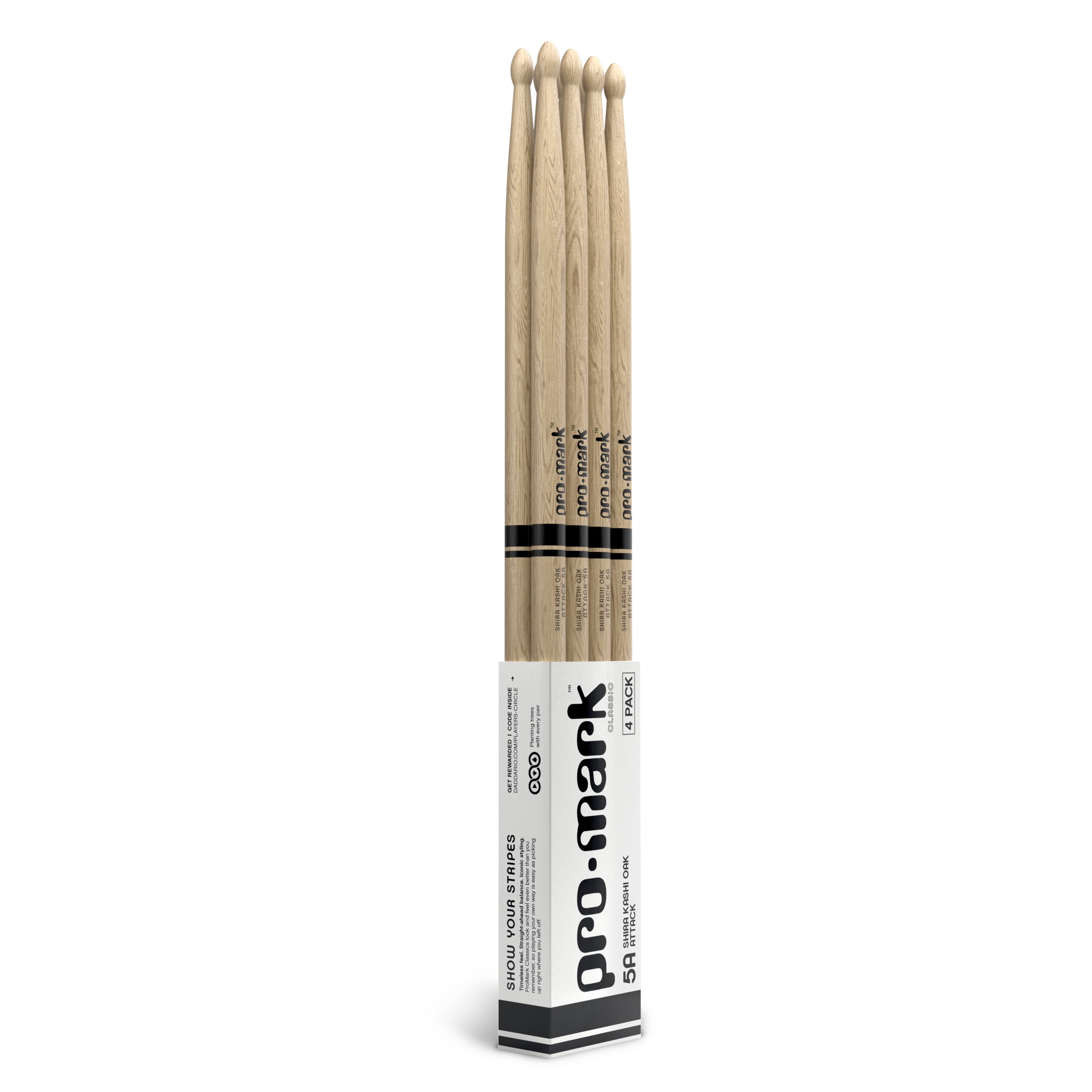 ProMark Attack 5A Oak Wd Tip 4P PW5AW-4P
