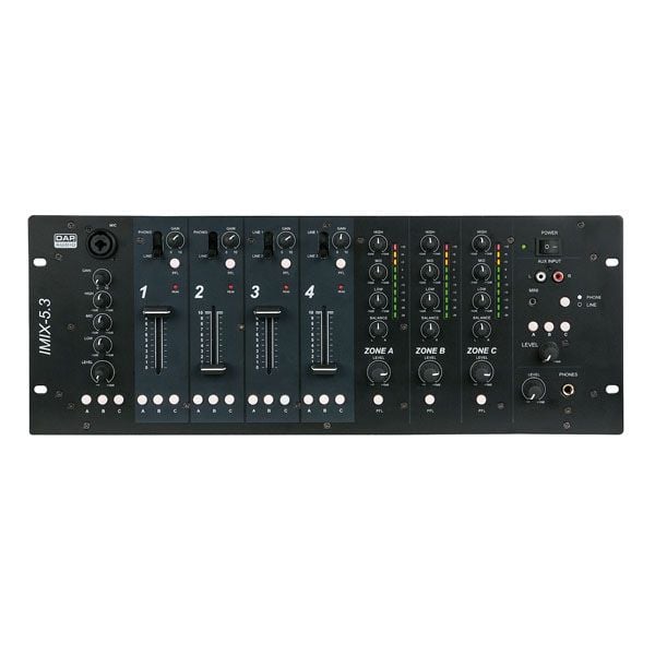 DAP Audio IMIX-5.3 Mezclador DJ de Instalación de 3 Zonas IMIX 5.3