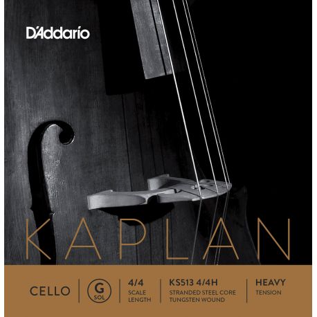 D´addario KS513 Cuerda Kaplan Solutions Sol (G) para violonchelo 4/4, tensión fuerte KS513-4/4H Kaplan Solutions Cello G