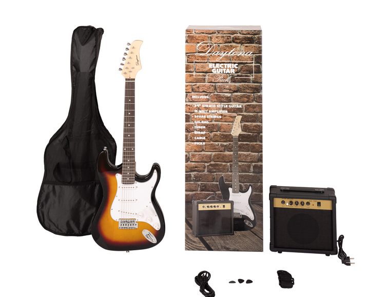 Daytona Stratocaster Sombreado Pack De Guitarra Eléctrica PGEDSB