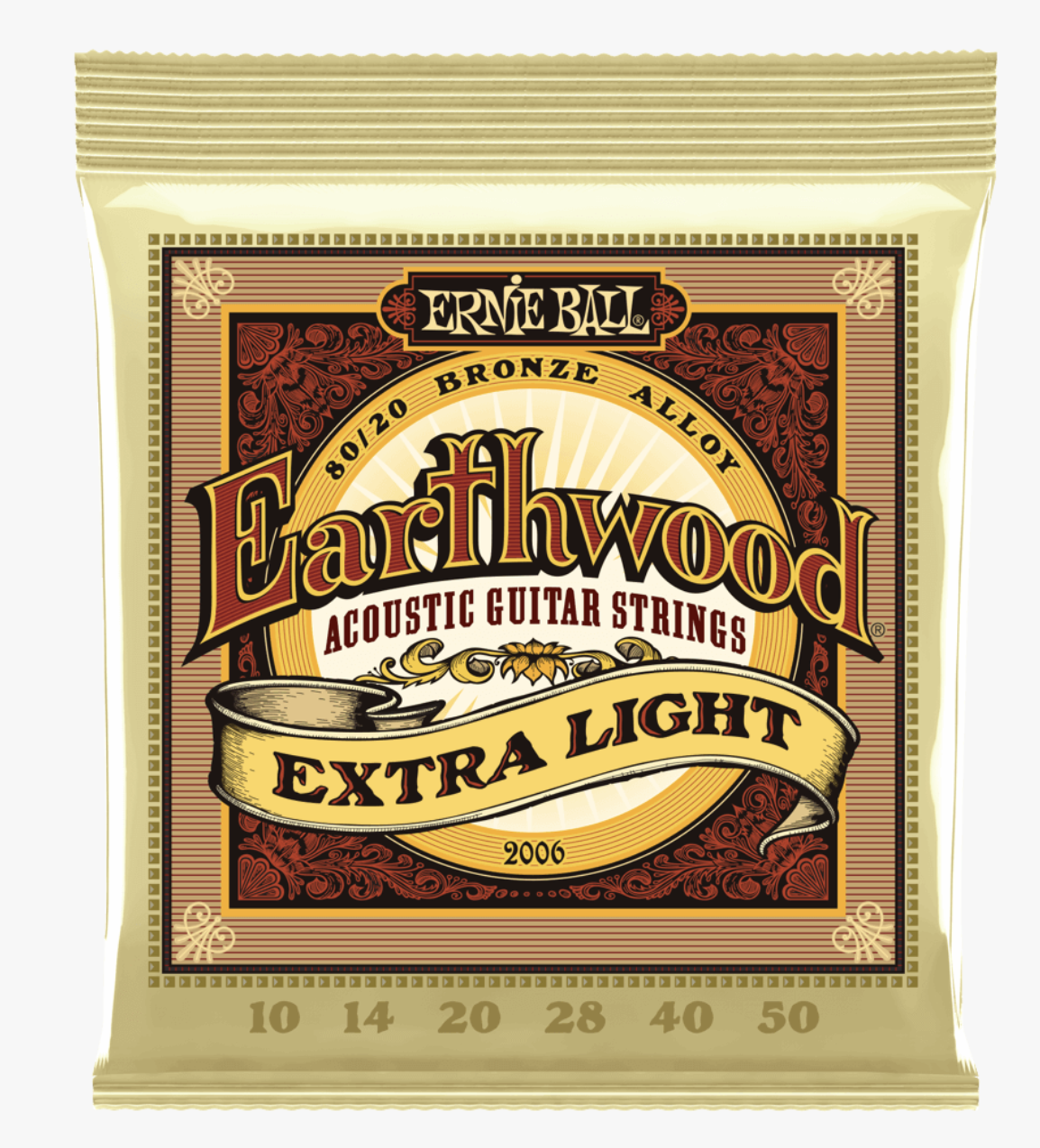 Ernie Ball 2006 Earthwood Bronce Extra Set Cuerdas Para Guitarra Acústica 10 - 50 2006