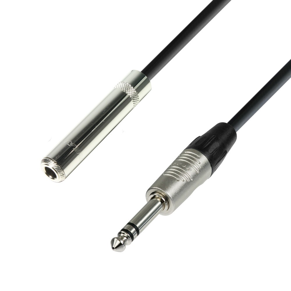 Adam Hall Cables K4 BOV 0300 Cable de Extensión para Auriculares de Jack 6,3 mm estéreo a Jack 6,3 mm estéreo 3 m K4 BOV 0300