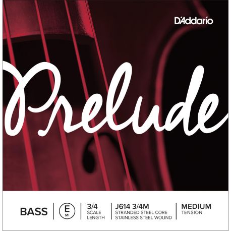 D´addario J614 Cuerda Suelta Contrabajo Prelude Mi (E) 3/4 Tensión Media J614-3/4M Prelude Bass E med.