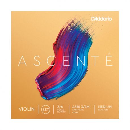 D´addario A310 Juego de cuerdas Ascente para violín 3/4, tensión media A310-3/4M Ascente Violin