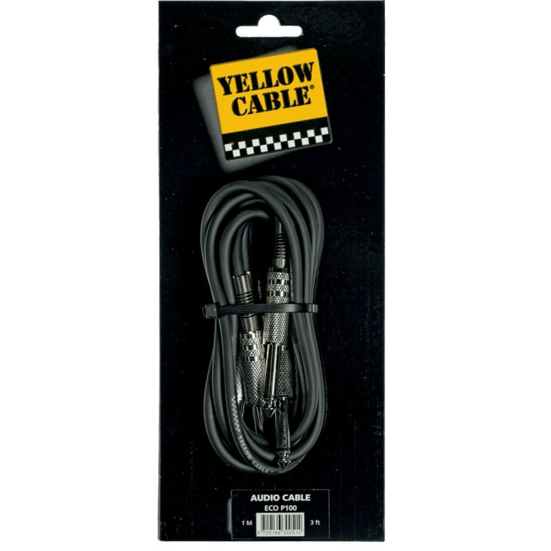 Yellow Cable ECO-P100 Par de cables de 1 Metro Jack Mono Macho a Jack Mono Macho ECOP100