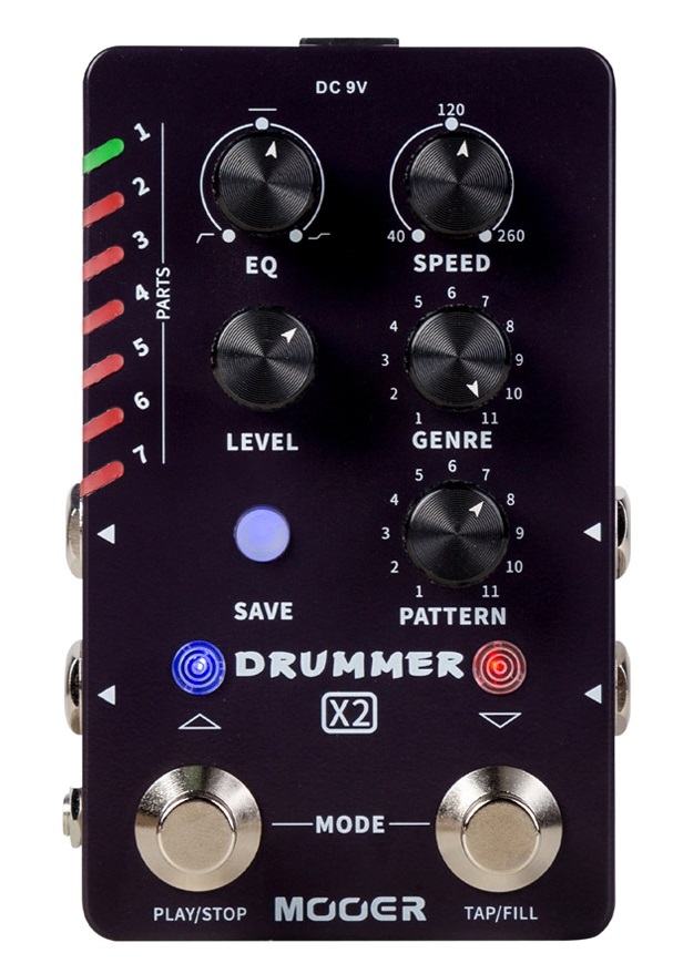 Mooer Stereo Drummer X2 Pedal Guitarra Eléctrica Stereo Drummer X2