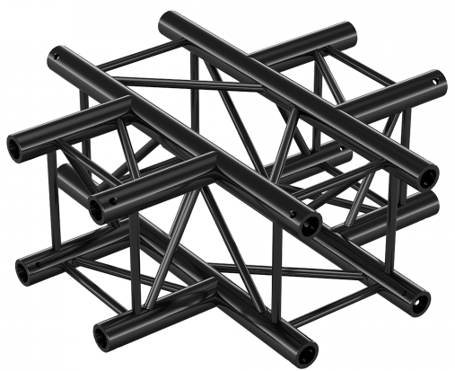 Showtec FQ30016HDB Cross 4-way Heavy Duty Black Pro-30 Square F Truss FQ30016HDB